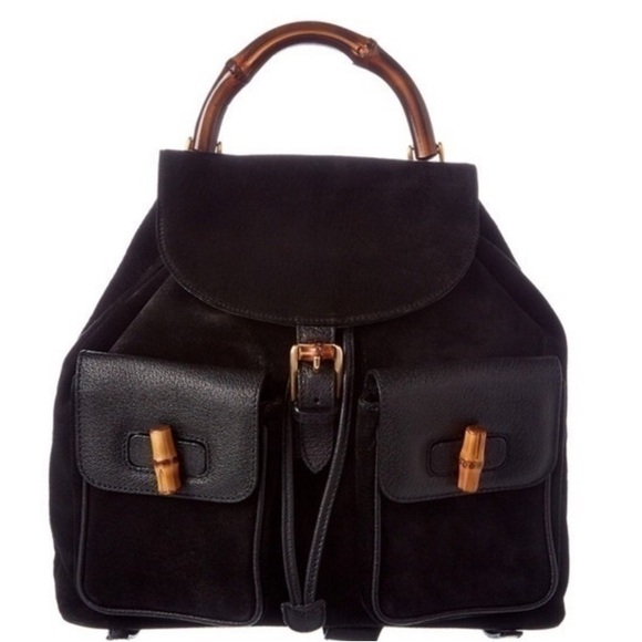 Gucci Bamboo Vintage suede and Leather backpack Excellent Condition - Picture 1 of 15